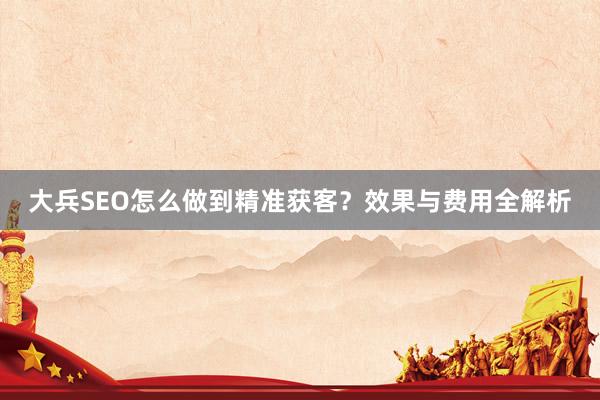 大兵SEO怎么做到精准获客？效果与费用全解析