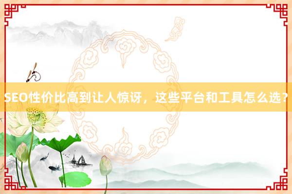 SEO性价比高到让人惊讶，这些平台和工具怎么选？