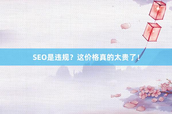SEO是违规？这价格真的太贵了！