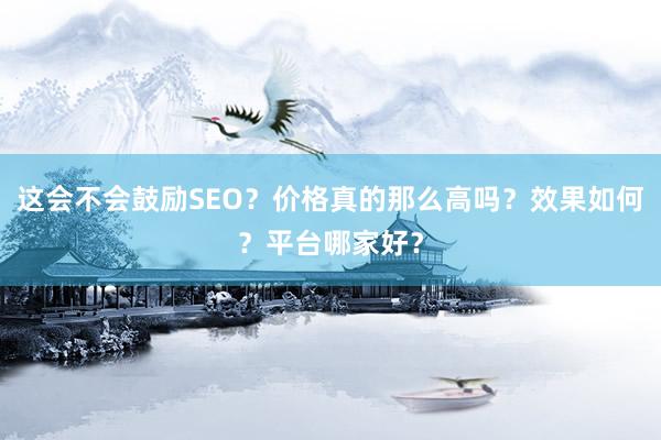 这会不会鼓励SEO？价格真的那么高吗？效果如何？平台哪家好？