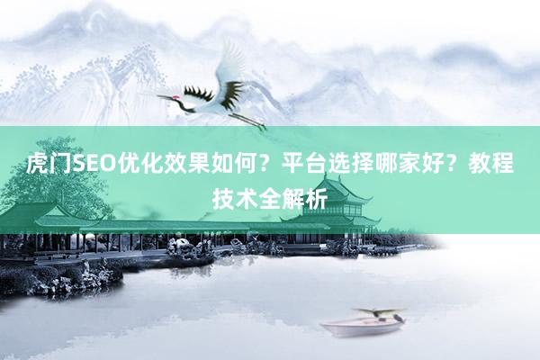 虎门SEO优化效果如何？平台选择哪家好？教程技术全解析