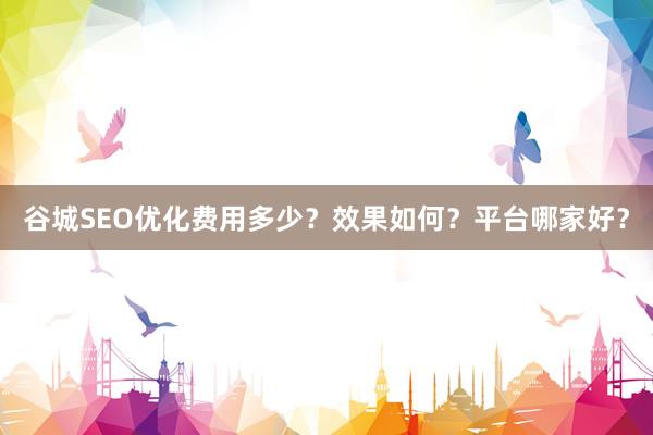 谷城SEO优化费用多少？效果如何？平台哪家好？
