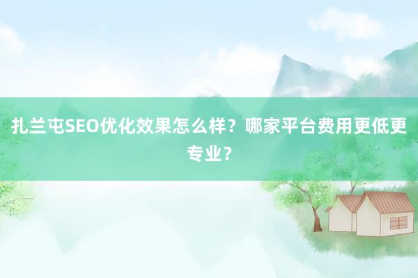 扎兰屯SEO优化效果怎么样？哪家平台费用更低更专业？