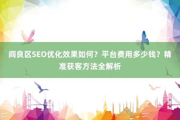 阎良区SEO优化效果如何？平台费用多少钱？精准获客方法全解析