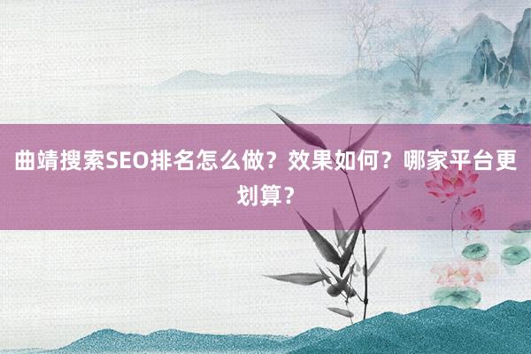曲靖搜索SEO排名怎么做？效果如何？哪家平台更划算？