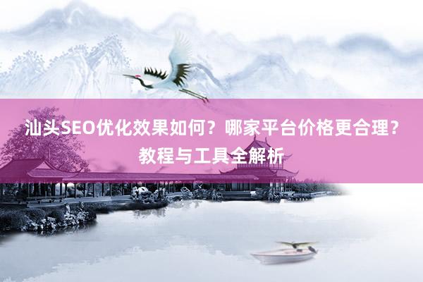 汕头SEO优化效果如何？哪家平台价格更合理？教程与工具全解析
