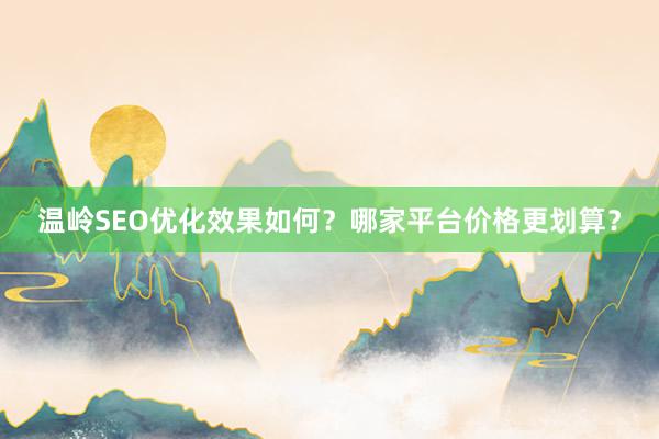 温岭SEO优化效果如何？哪家平台价格更划算？